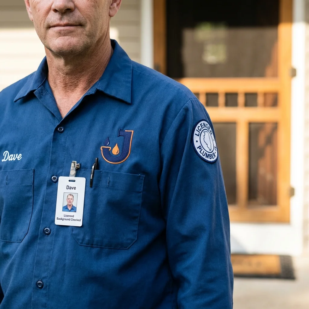 Licensed plumber showing ID badge in Jim Thorpe, PA