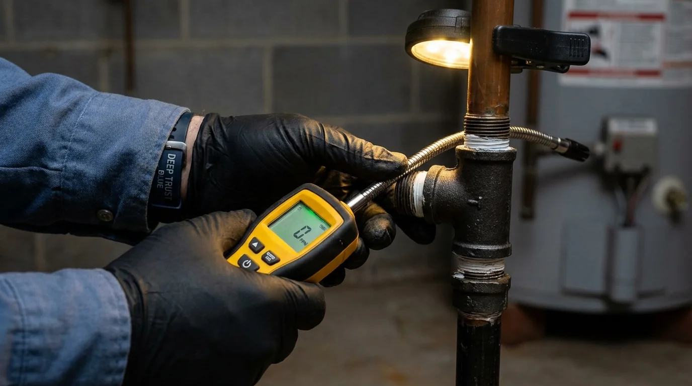 Gas leak detection with electronic sniffer by Johns Plumbing LLC in Jim Thorpe